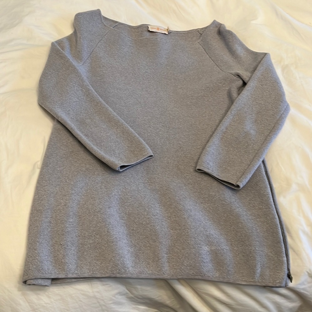 Tory Burch wool, tunic side zip sweater